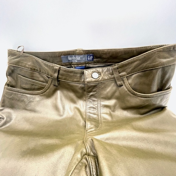 GAP Army Green Leather pants in Boot Cut Size 8 - Picture 2 of 9